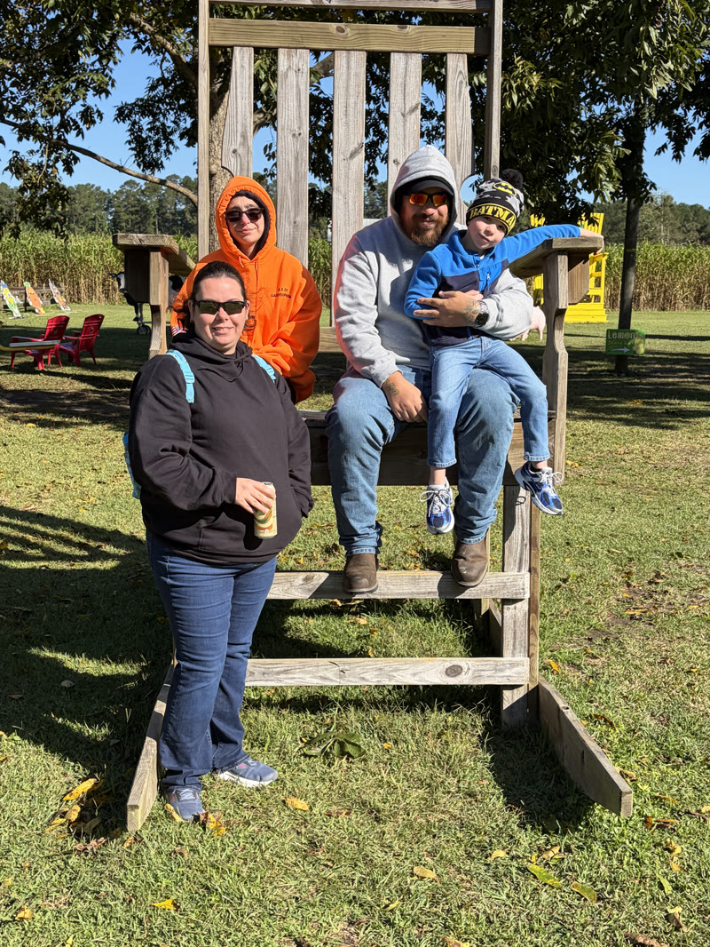 Sarah, Robert and the kids on a fall outing