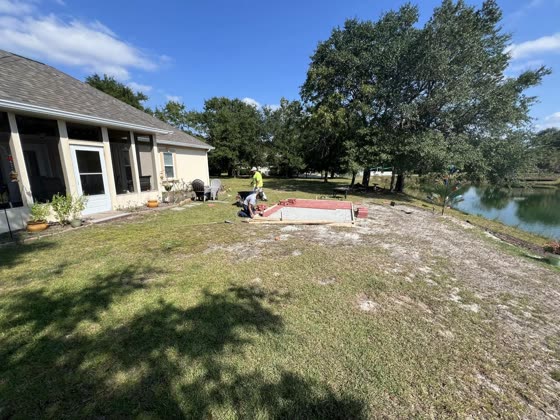 Backyard before the paver patio went in