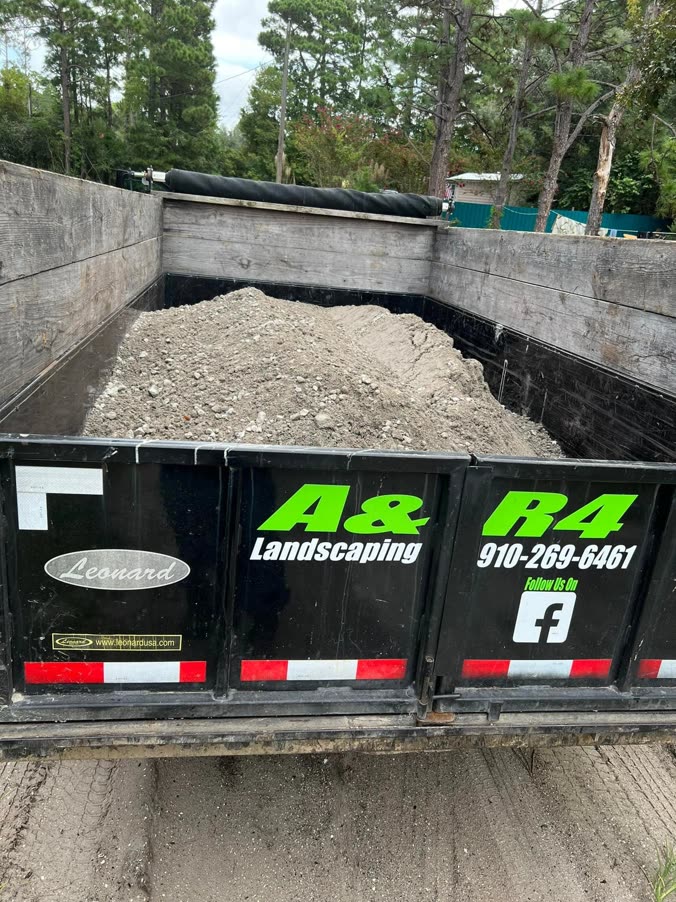Dump trailer loaded with gravel for delivery